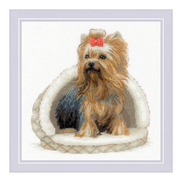 Набор для вышивания нитками Риолис, Йоркширский терьер 25х25 см, 626288