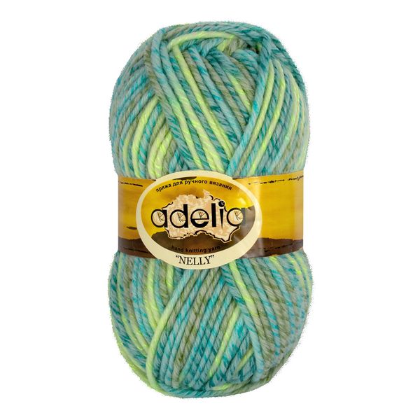 Пряжа Adelia Nelly / уп.5 мот. по 100г, 100м, 11 св.голубой-св.зеленый