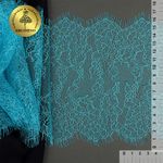 Кружево шантильи (реснички) диз. A88 шир.170мм цв.F274 яркая бирюза, 3 метра, Kruzhevo