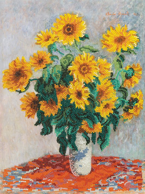 Алмазная (кристальная) мозаика Фрея, Букет подсолнухов, Клод Моне, 30х40 см
