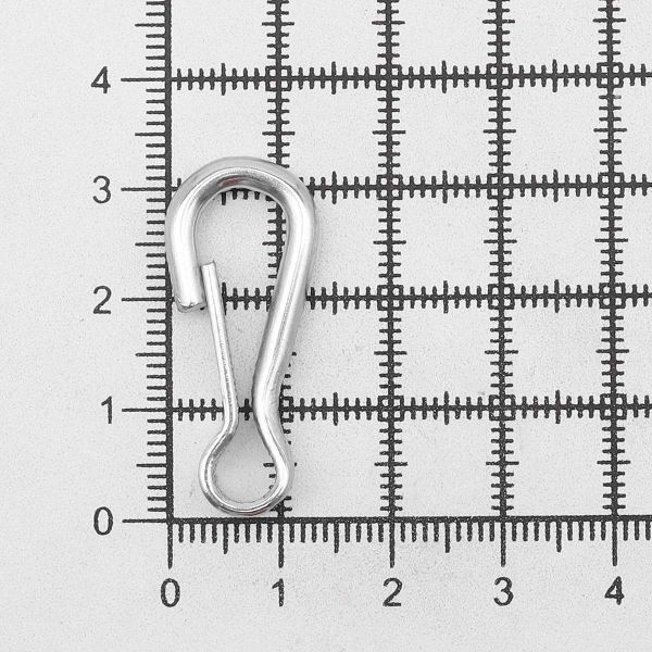 Карабин проволочный сталь 32х14 мм (in 5 мм), никель, 20 шт