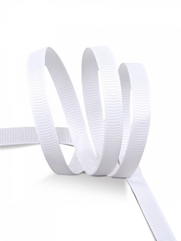 Лента репсовая (в рубчик) 6.0 мм / 22.8±1 метра, 029 белый, Magic4Hobby