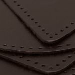 Набор заплаток пришивных из кожи, круг, квадрат, треугольник, овал 8см, с перфорацией, 4 шт (03 темно-коричневый), 9743