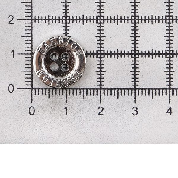Пуговицы 4 прокола 24L (15мм), (Silver (серебристый)), 36 шт