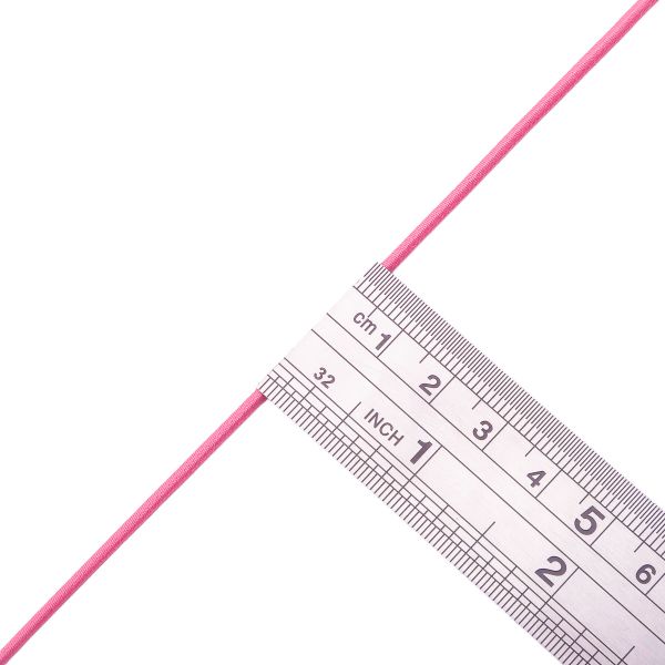 Резинка шляпная (шнур эластичный) ⌀2.0 мм / 30 метров, розовый