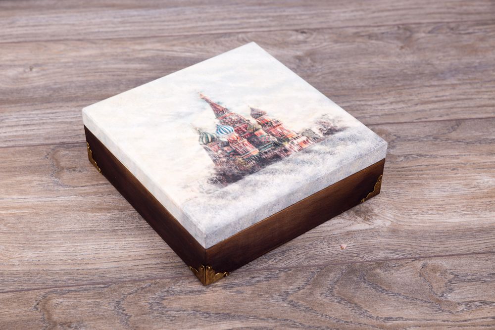 Заготовка деревянная Шкатулка с 4 ячейками, сосна, 20х20х6 см, ВД-486 Mr.Carving