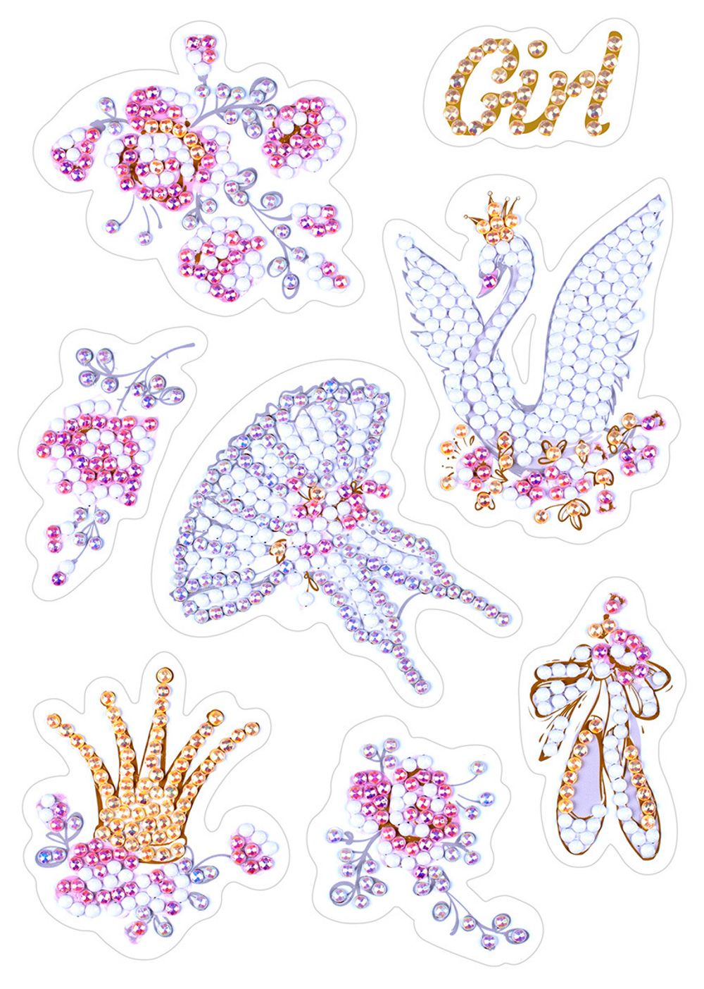 Алмазная (кристальная) мозаика Фрея, наклейки Девичьи грёзы 14х19.5 см