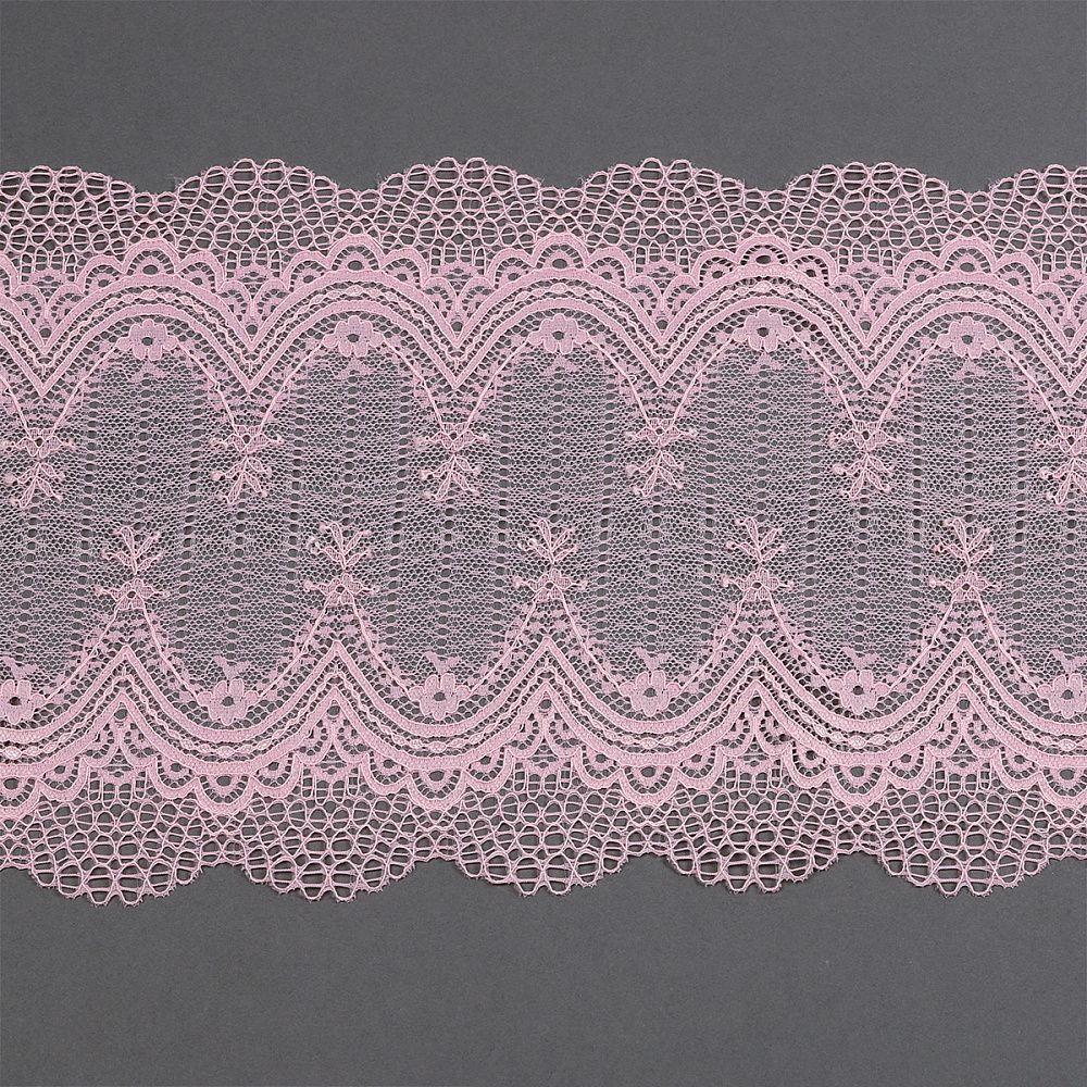 Кружево бельевое эластичное 230 мм / 10 м, 8037, цв.F133 розовый, Kruzhevo