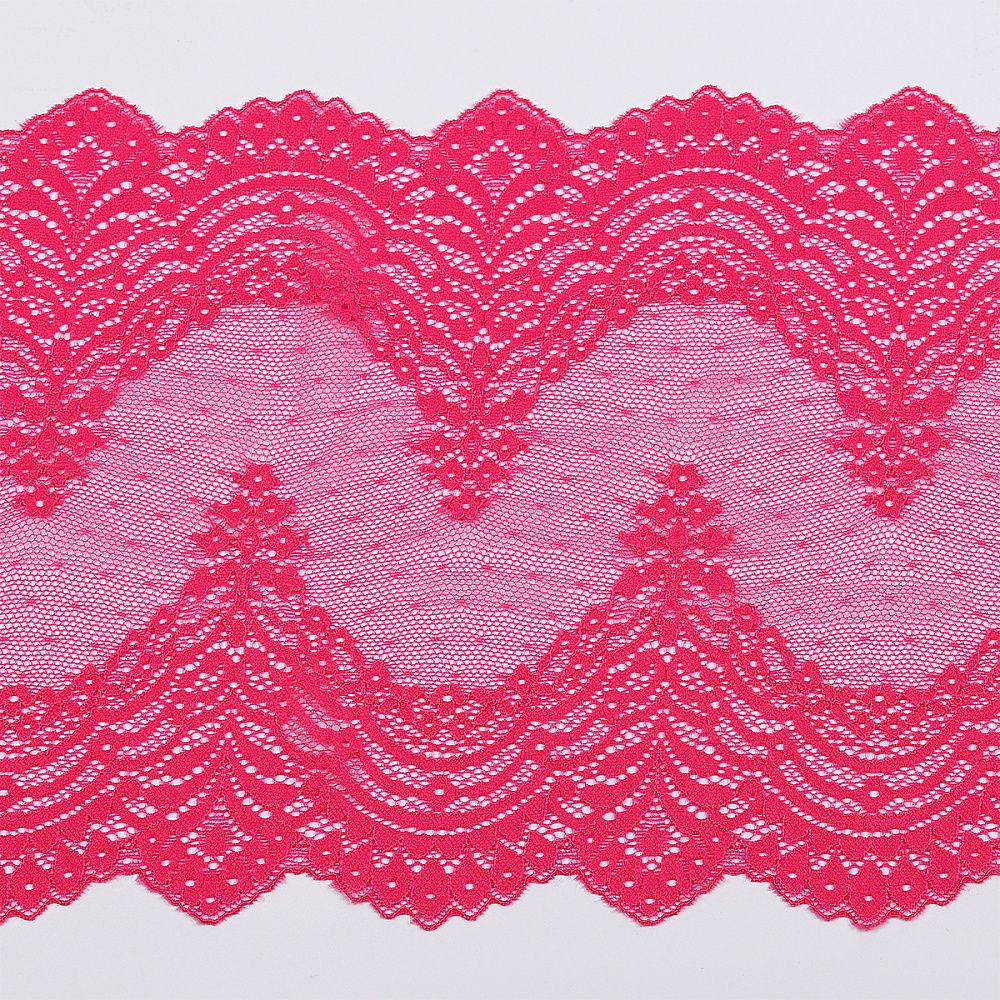Кружево бельевое эластичное 230 мм / 10 м, 8036, цв.F144 розовый, Kruzhevo