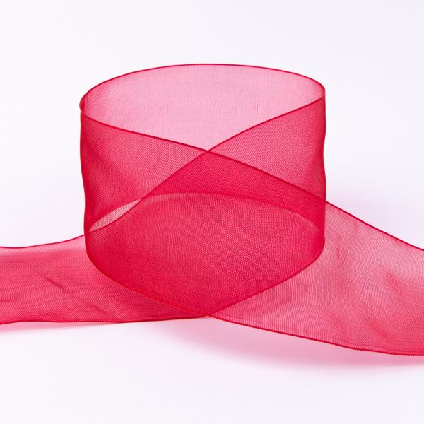 Лента капроновая (органза) 50.0 мм / 22.8±1 метра, 037 т.красный, Blitz OR-50