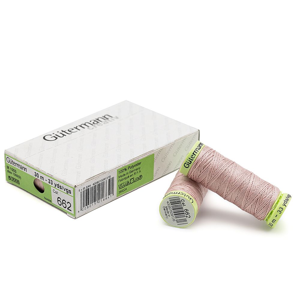Нитки отделочные Gutermann Top Stitch, 30м, 662 пыльно-розовый, 5 катушек
