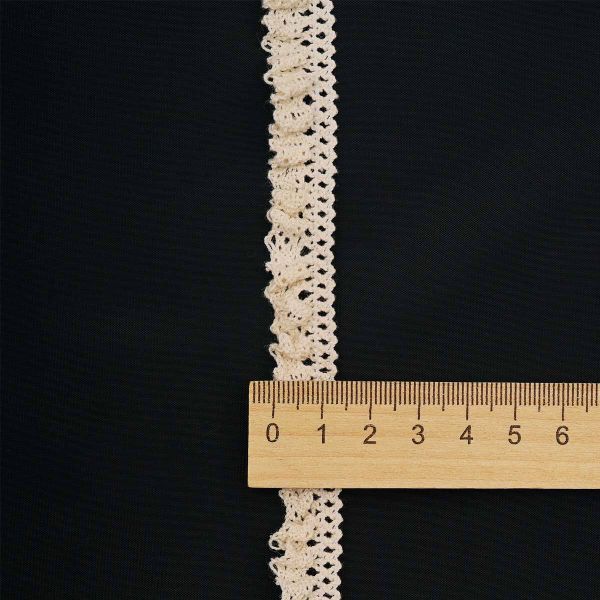 Кружево вязаное (тесьма) 15 мм / 13.72 метра, хлопок, неотбеленный, 3AR3317