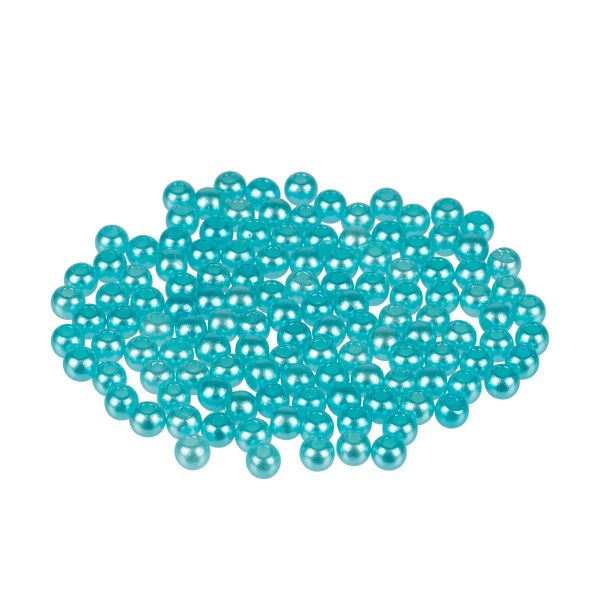 Бусины пластик ⌀4 мм, 100±5 шт, №32 яр.голубой, Zlatka PB