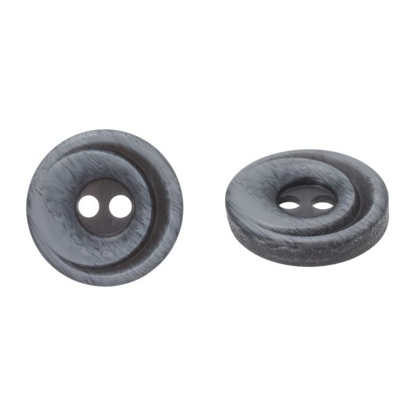 Пуговица 2 прокола 18L=11 мм, пластик, col.F т.серый, CN2857, 72 шт