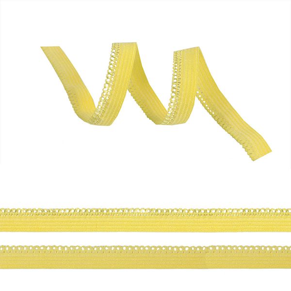 Резинка бельевая (ажурная) 10.0 мм / 100 метров, F108 (12) пастельно-желтый