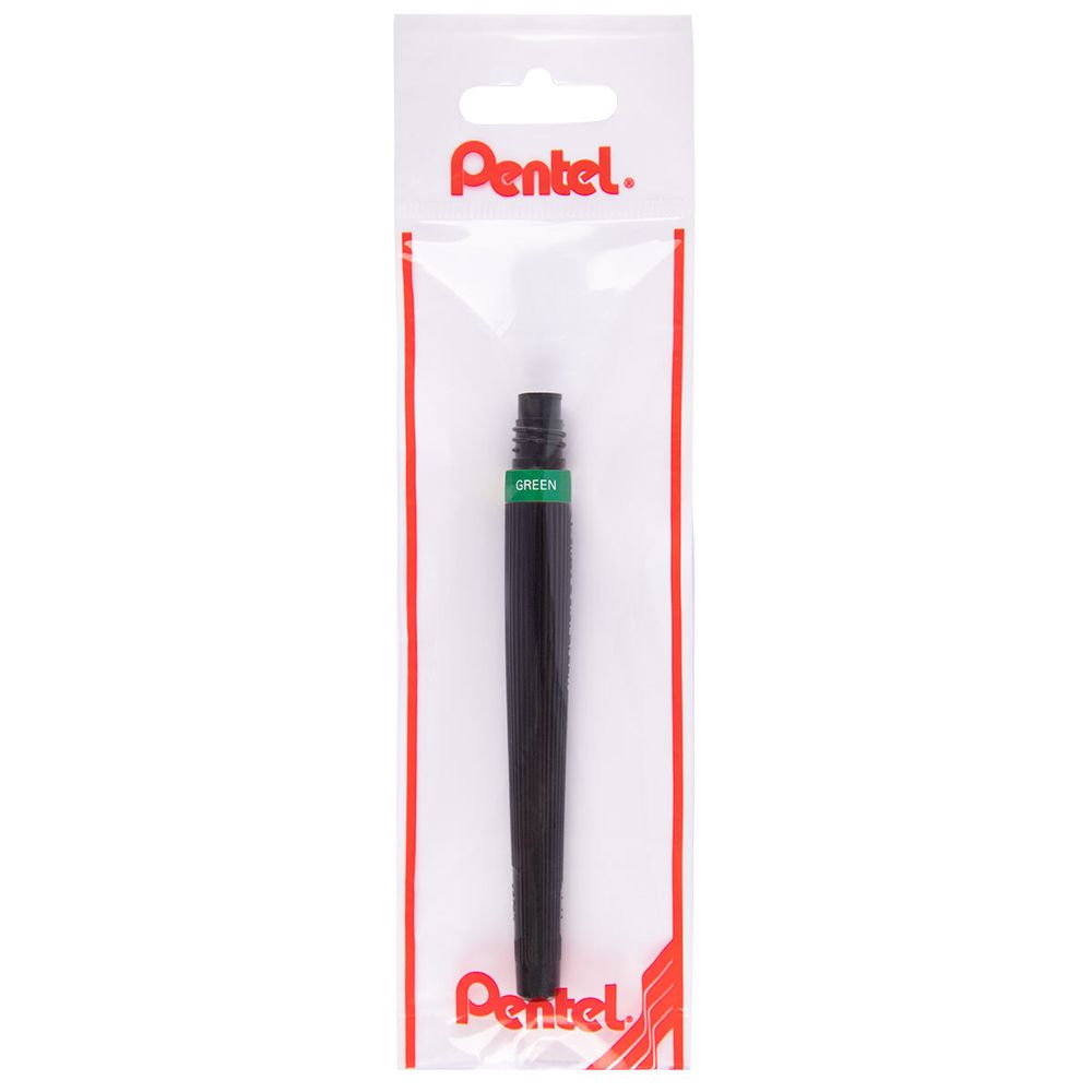 Картридж сменный для кисти с краской Pentel Colour Brush GFL кисть/круглое тонкое, FR-104X зеленый