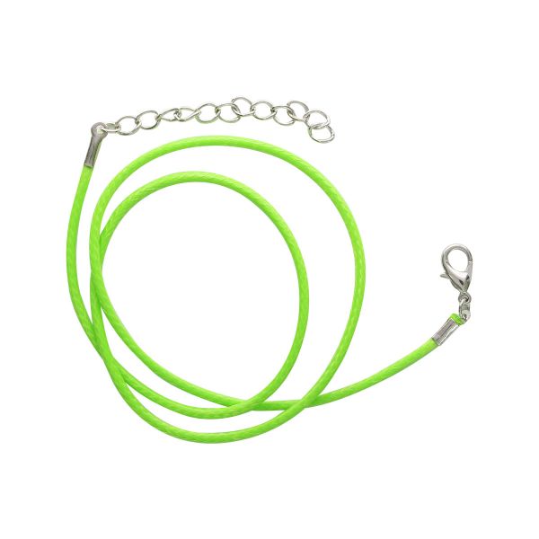 Шнур вощеный с замком, 2 мм, 43см, св.зеленый