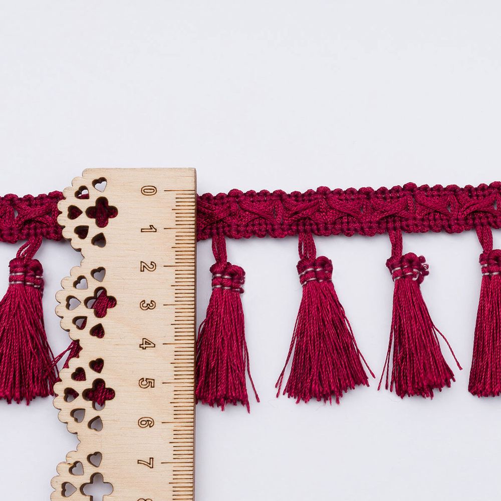 Бахрома отделочная 70.0 мм / 10 метров, с кистями 274 бордо