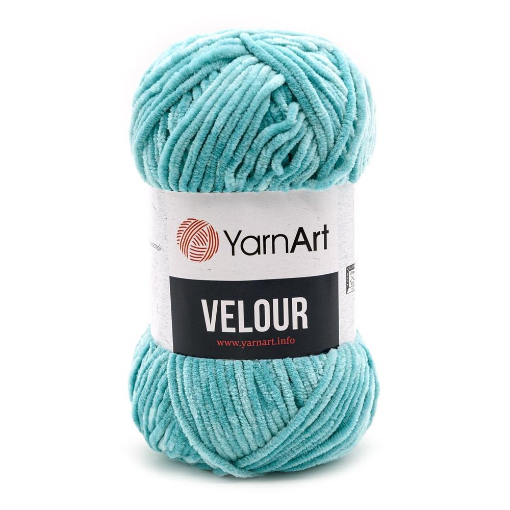 Пряжа YarnArt (ЯрнАрт) Velour / уп.5 мот. по 100 г, 170м, 864 голубая бирюза