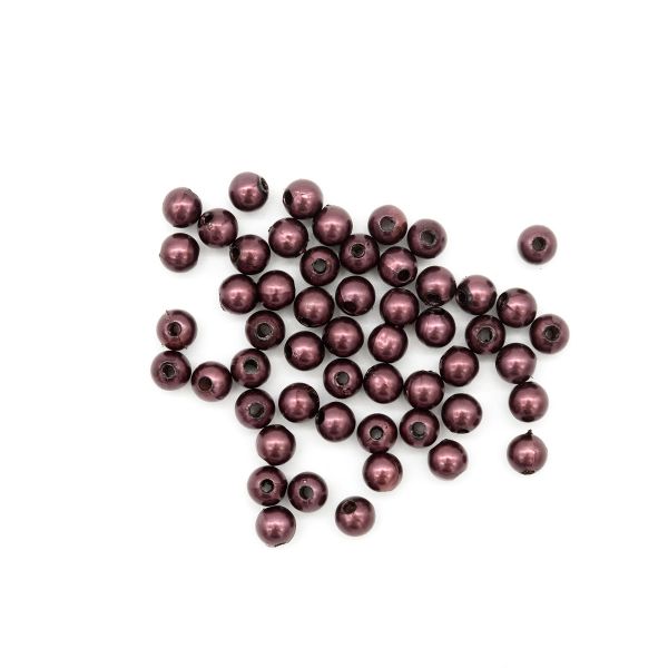 Бусины пластик (жемчуг) ⌀8 мм, В33 коричневый