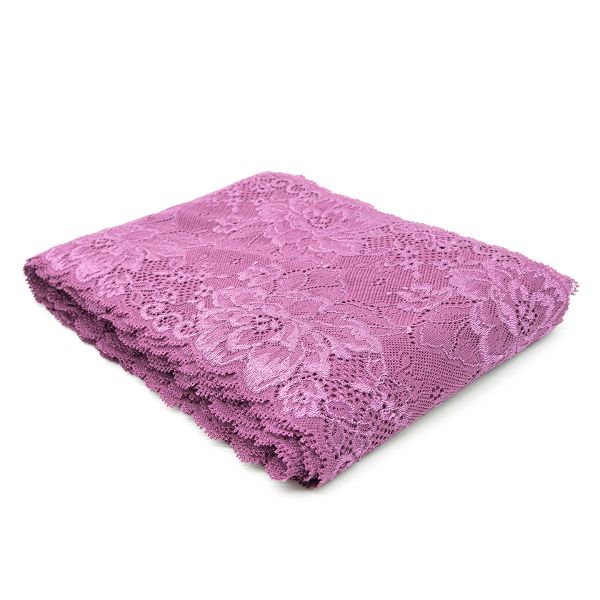 Кружево бельевое эластичное 180 мм / 10 м, малиновый