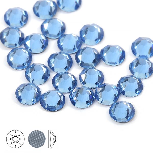 Стразы термоклеевые Xirius 8+8 граней SS20 (4,6-4,8 мм) HF20-05 цв. Lt.Sapphire, уп. 100 шт