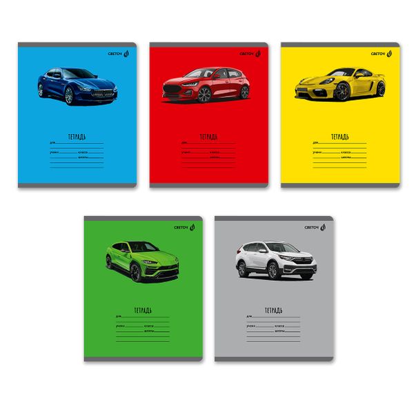 Тетрадь ученическая школьная, выборочный лак, A5 18 л. на скобе 65 г/м², белизна 100% 20 шт линия, 01454 Дрифт, Светоч Т185