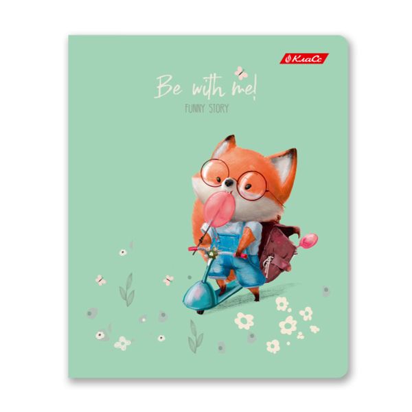 Тетрадь ученическая общая, глянцевая ламинация, A5+ 48 л. на скобе 65 г/м², белизна 100%, 10 шт, клетка в термоусадочной пленке, 000740 Забавный лис, Светоч 48ТЕТк-004