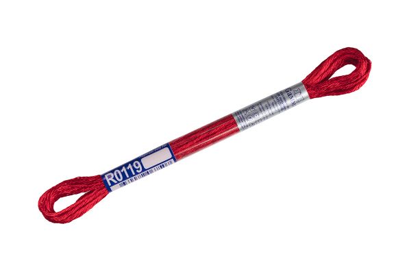 Мулине Gamma вискоза 100%, цв.R0119 яр-красный, 12 мотков по 8 метров