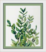 Набор для вышивания нитками Panna C-7454, Замиокулькас, 35х43.5 см