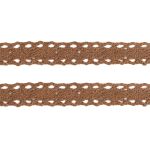 Кружево вязаное (тесьма) хлопковое 15 мм / 9.14 метров, C092 коричневый