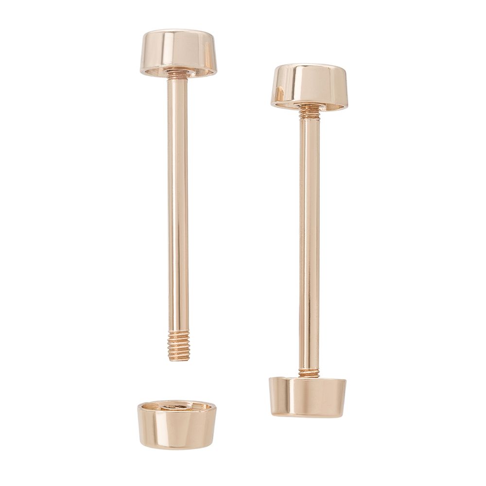 Шпилька для сумки 32/10 мм с таблеткой ⌀10 мм, металл, светлое золото, 10 шт