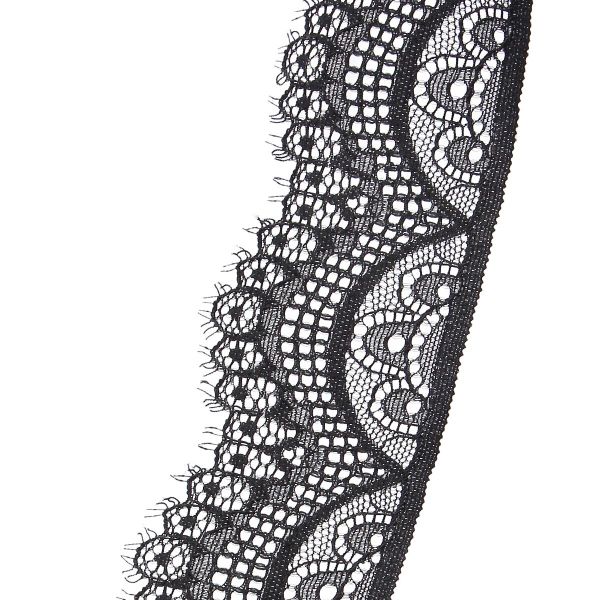 Кружево эластичное (стрейч) 60 мм / 13.71 метра, C580 черный