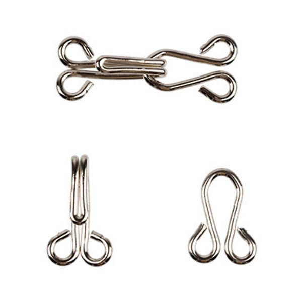 Крючок шубный обтяжной 15 мм, 10 шт, 18 никель, Gamma