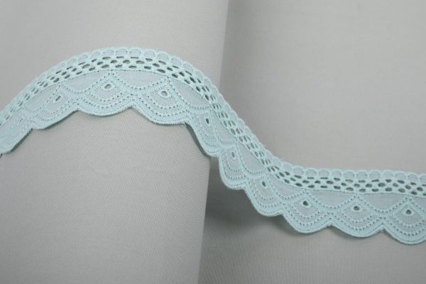 Кружево шитьё 42 мм / 10 м, ±0.2 м, Турция ментоловый, Gamma GYEM-4202