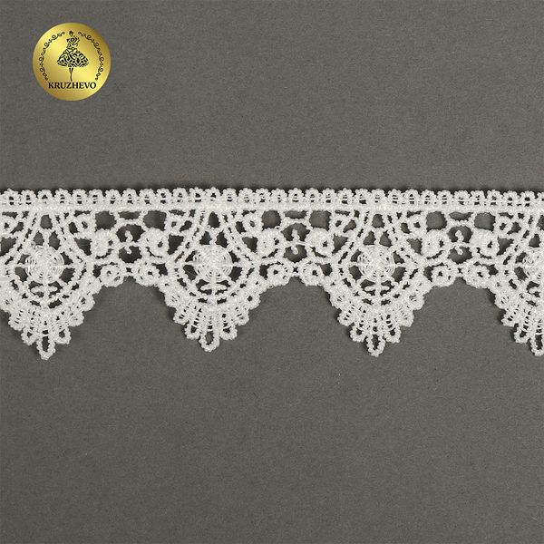 Кружево гипюр (плетёное) 26 мм, 0798 цв.01 белый уп.27м, Kruzhevo