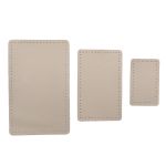 Набор заплаток пришив. из кожи, прямоуг-к 4х6,4см, 6х9,6см, 8х12,7см, с перфорацией, 3 шт (06 бежевый), 9403