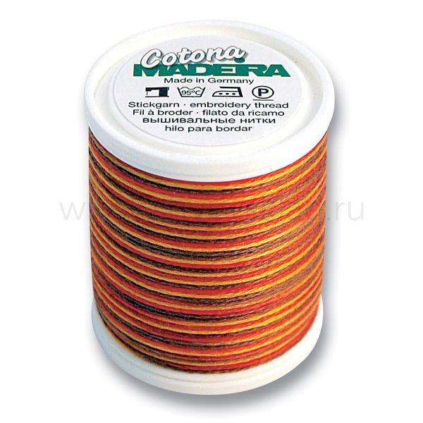 Нитки оверлочные хлопок Madeira Cotona №4, 100 м, цв. 2412, 9304, 5 катушек