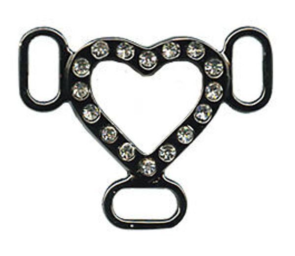 Пряжка для ремня со стразами 33х25 мм, 1 шт, 06 черн.никель, Micron GBFA 1198