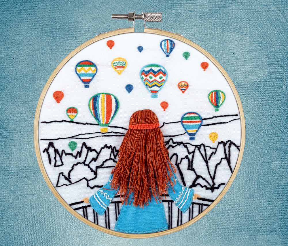 Набор для вышивания нитками Panna Живая картина JK-2348, Увидеть Каппадокию, 15.5х15.5 см