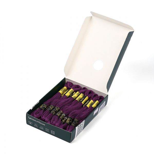 Мулине ПНК им.Кирова цв.2005 фиолетовый, 24 мотка по 8 метров