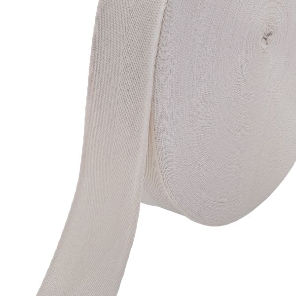 Тесьма (лента) киперная 40 мм / 50 метров, 13 г/м, 100% полиэфир, 02 молочный