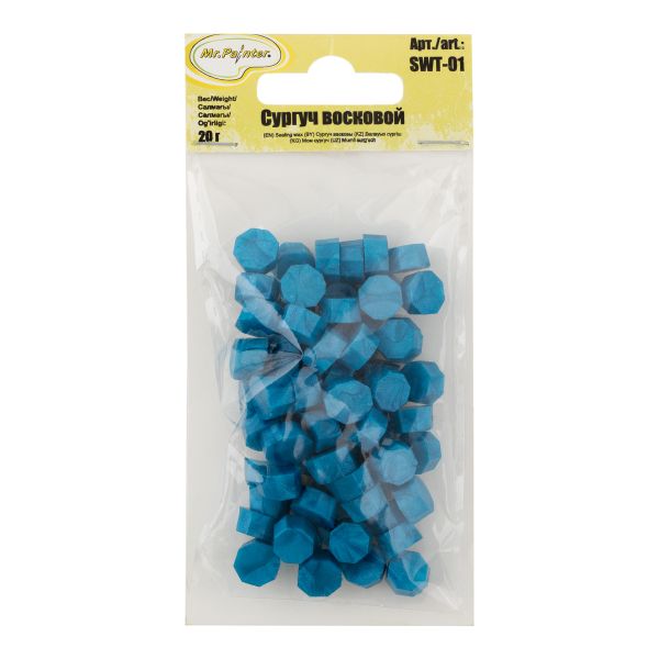 Сургуч восковой 20 г, 05 синий перламутр, Mr.Painter SWT-01