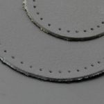 Набор заплаток пришивных из кожи, овал 4х5,5см, 6х8,2см, 8х10,9см, с перфорацией, 3 шт (07 серый), 9404