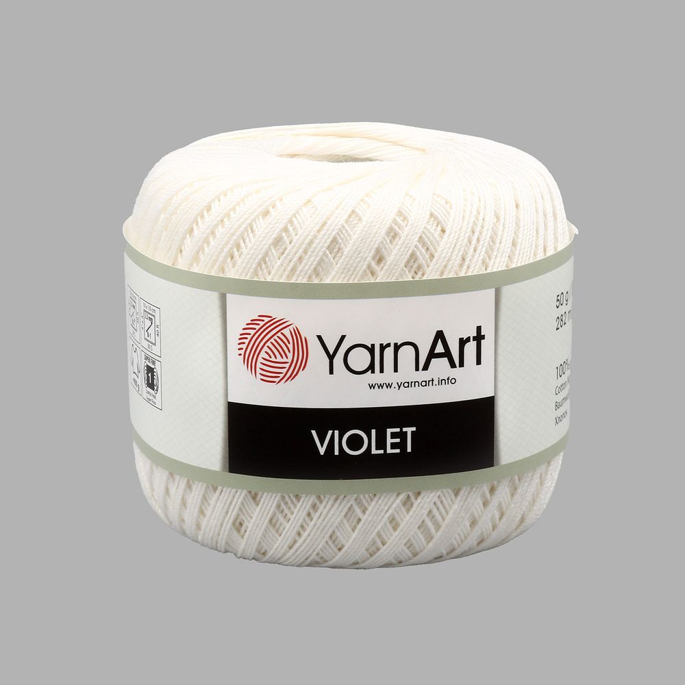 Пряжа YarnArt (ЯрнАрт) Violet / уп.6 мот. по 50 г, 282м, 003 белый