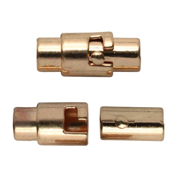 Замок магнитно-поворотный для круглого шнура 4х16 мм, 2 шт в упак, Астра, Золото