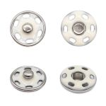 Кнопка пришивная металл ⌀12.5 мм, никель / белый, 10 шт, КПР6