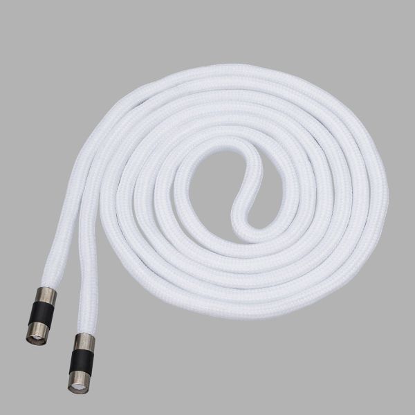 Шнурки круглые с металлическим наконечником ⌀5.0 мм / 130 см, 100 шт, белый