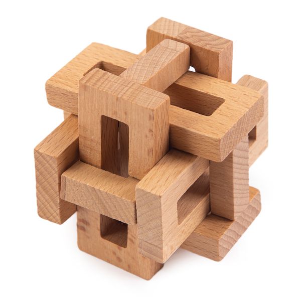 Головоломка деревянная, 1 шт, Китайский иероглиф 8 элемент, Delfbrick DLS-16