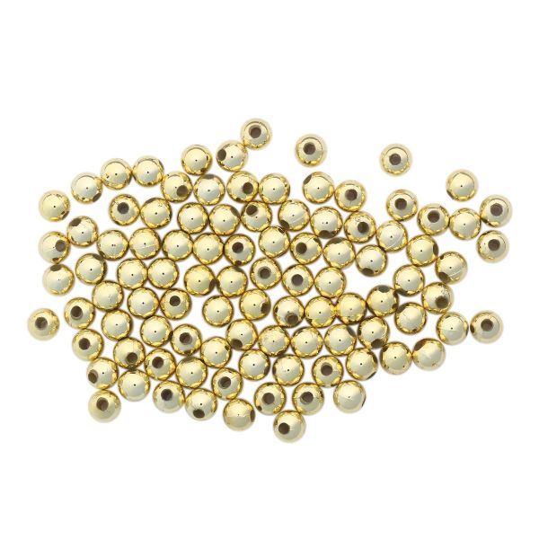 Бусины пластик под металл ⌀6 мм, 15 г, 130±10 шт, Astra&Craft, 4№ золото